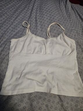 Butter Yellow Women's Cropped Babydoll Camisole Tank Top with Built-In Shelf Bra